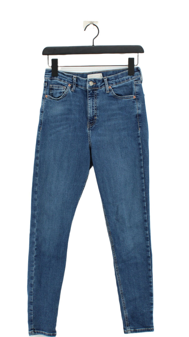 Topshop Women's Jeans W 30 in; L 32 in Blue Cotton with Elastane