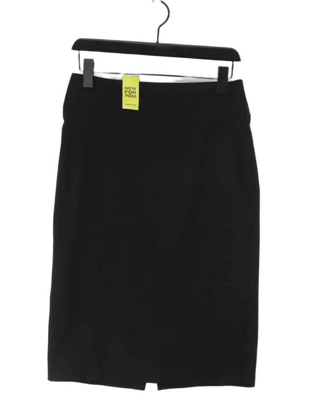 Mango Women's Midi Skirt UK 12 Black Elastane with Polyester, Viscose