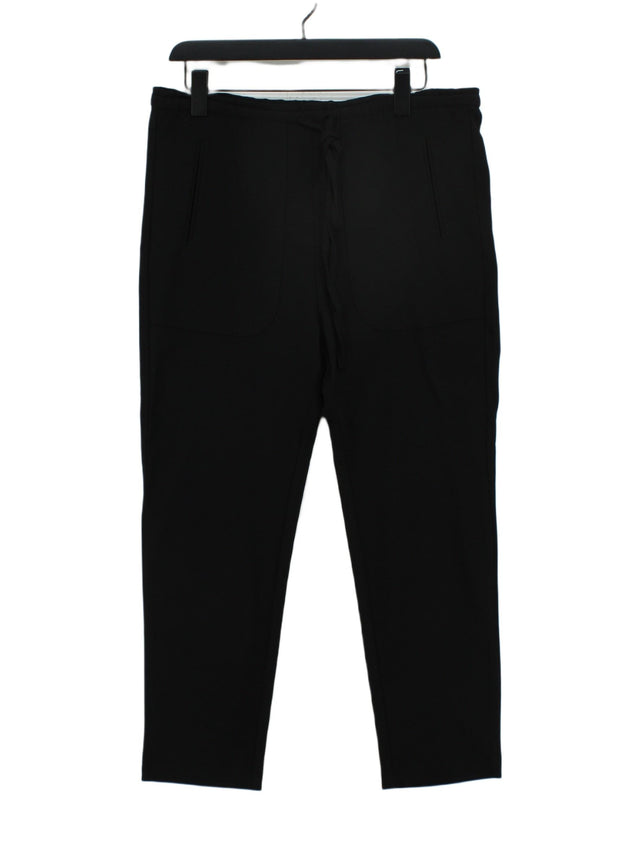 Zara Women's Trousers S Black Polyester with Elastane, Viscose