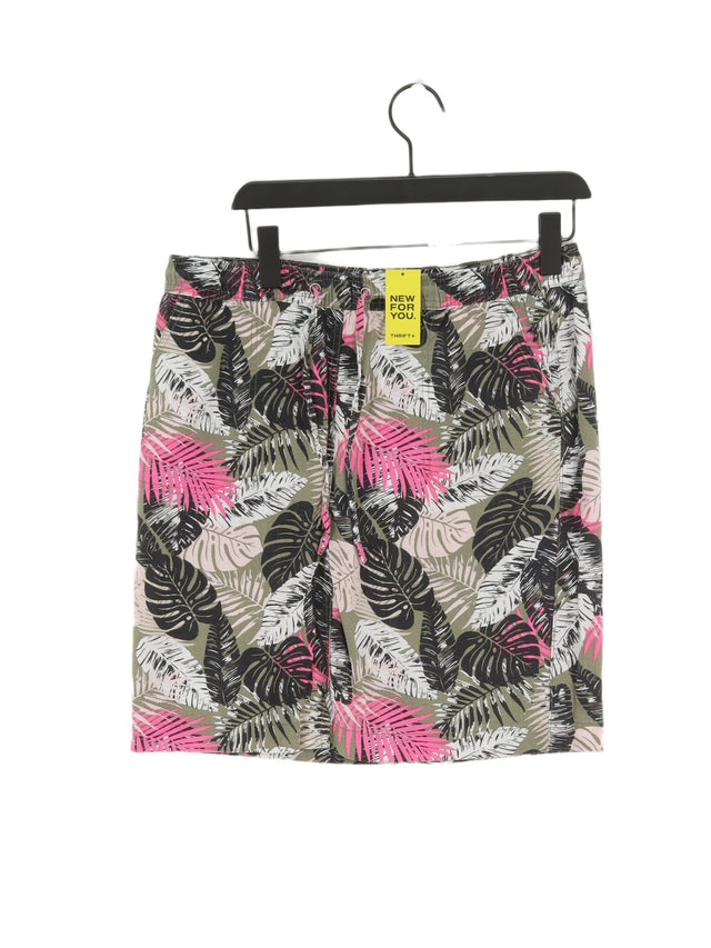 M&Co Women's Midi Skirt UK 14 Multi 100% Linen