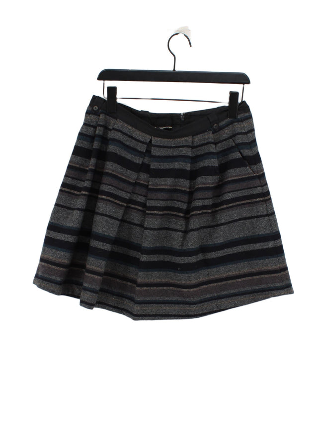 NW3 Women's Midi Skirt UK 12 Grey Wool with Polyamide
