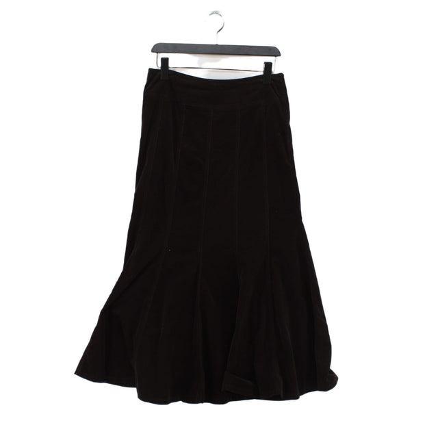 Phase Eight Women's Maxi Skirt UK 12 Brown Cotton with Elastane