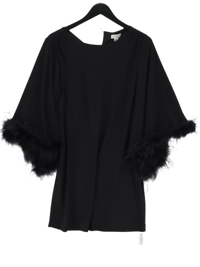 Monsoon Women's Midi Dress UK 10 Black Polyester with Elastane