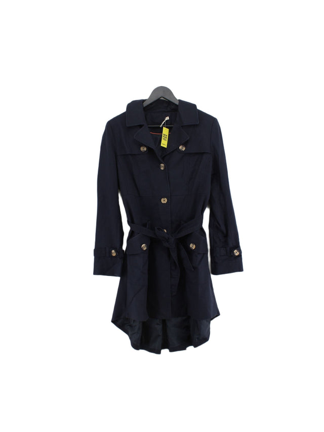 B.Young Women's Coat UK 8 Blue Cotton with Elastane