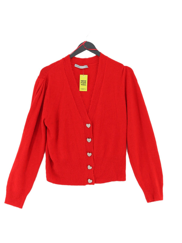 Oasis Women's Cardigan M Red Acrylic with Elastane, Polyester