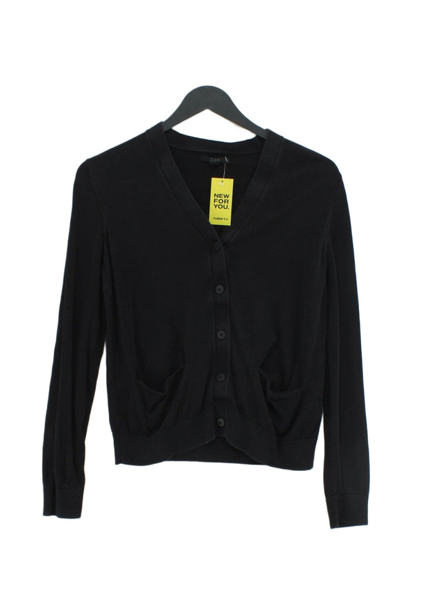 COS Women's Cardigan S Black Cotton with Silk