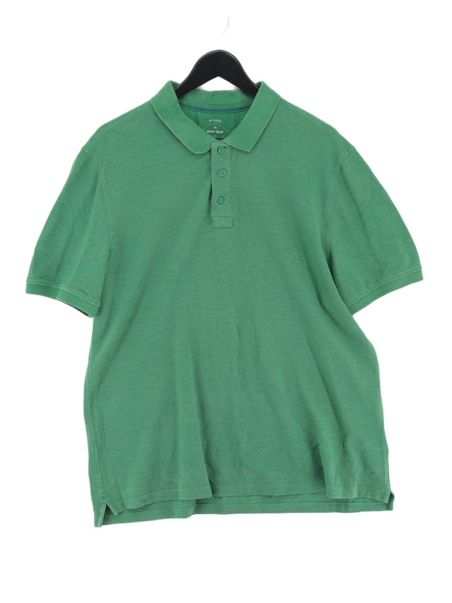 White Stuff Men's Polo XL Green Cotton with Viscose