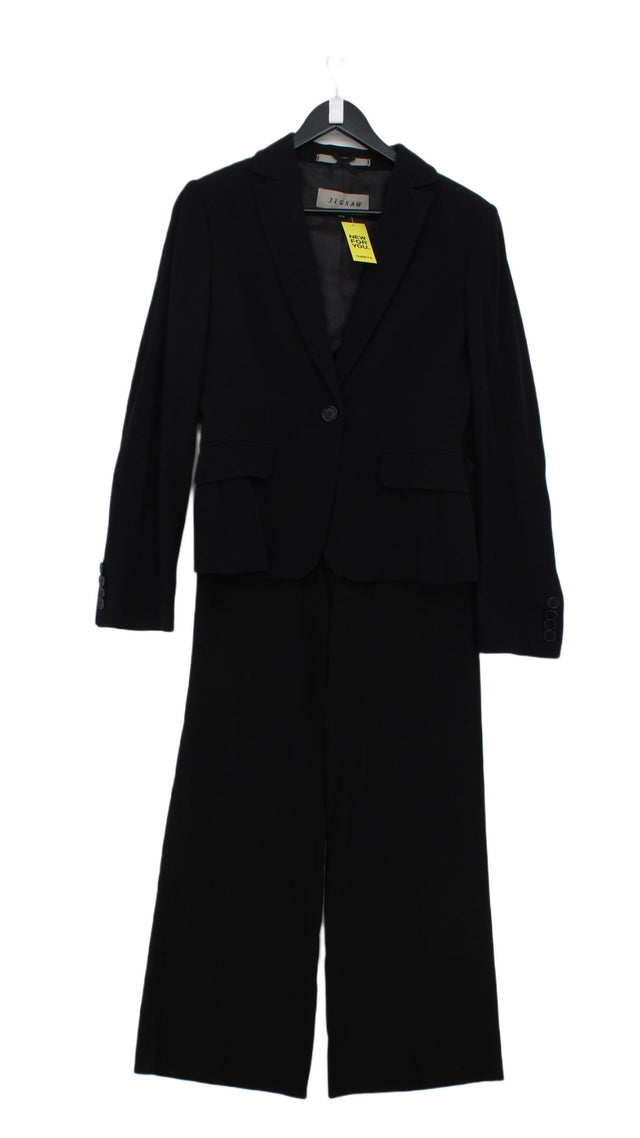 Jigsaw Women's Two Piece Suit UK 12 Black Wool with Viscose