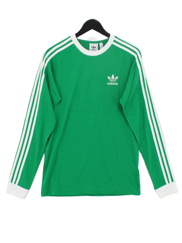 Adidas Men's T-Shirt S Green Cotton with Spandex