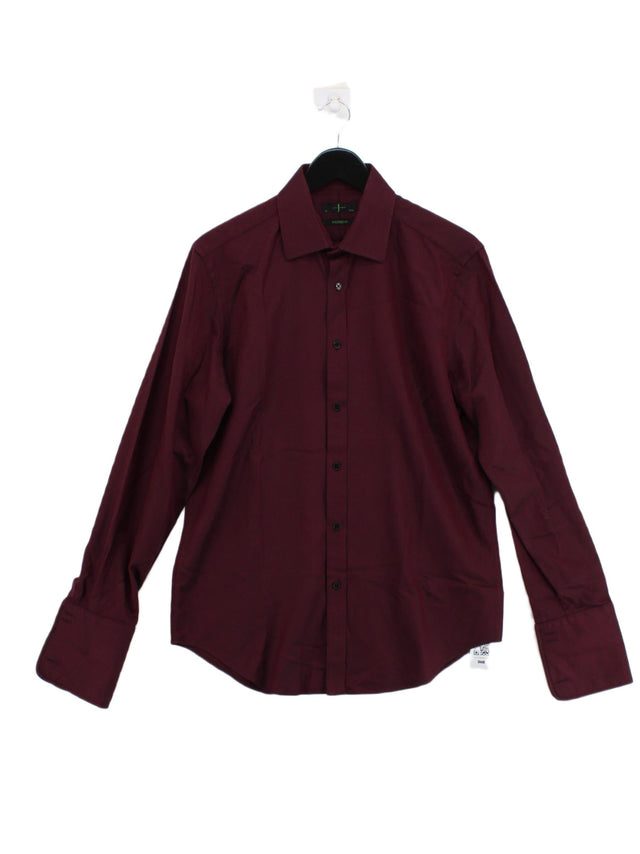Jasper Conran Men's Shirt Chest: 43 in Red 100% Cotton