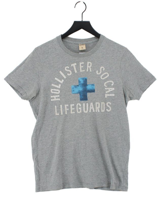 Hollister Men's T-Shirt XL Grey 100% Cotton
