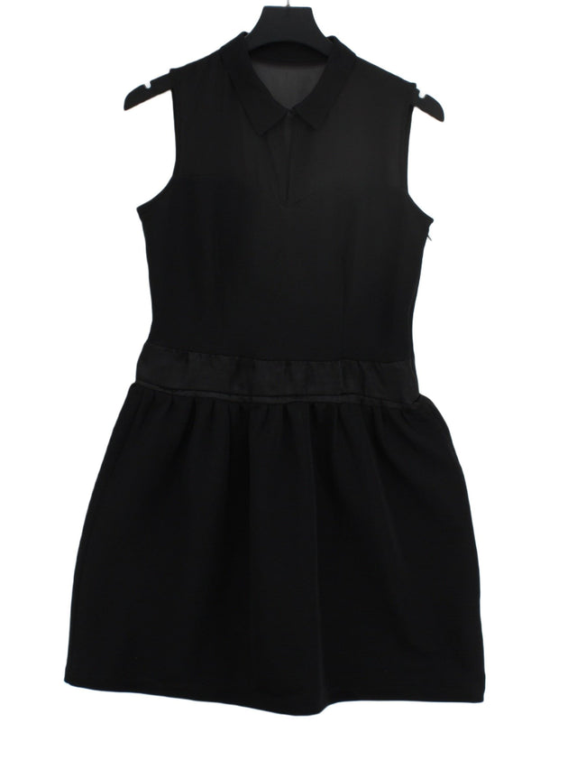 Naf Naf Women's Midi Dress M Black Polyester with Elastane