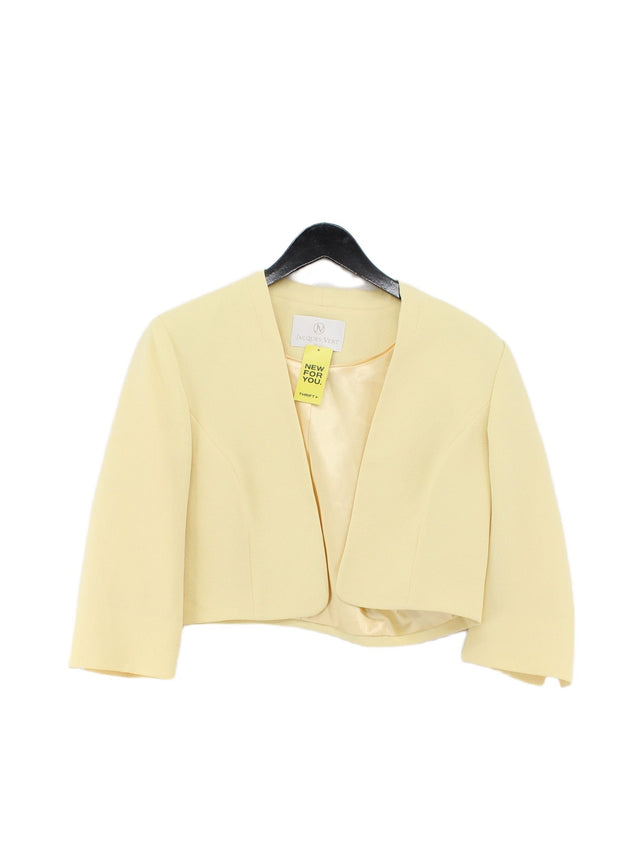 Jacques Vert Women's Cardigan UK 16 Yellow Polyester with Elastane