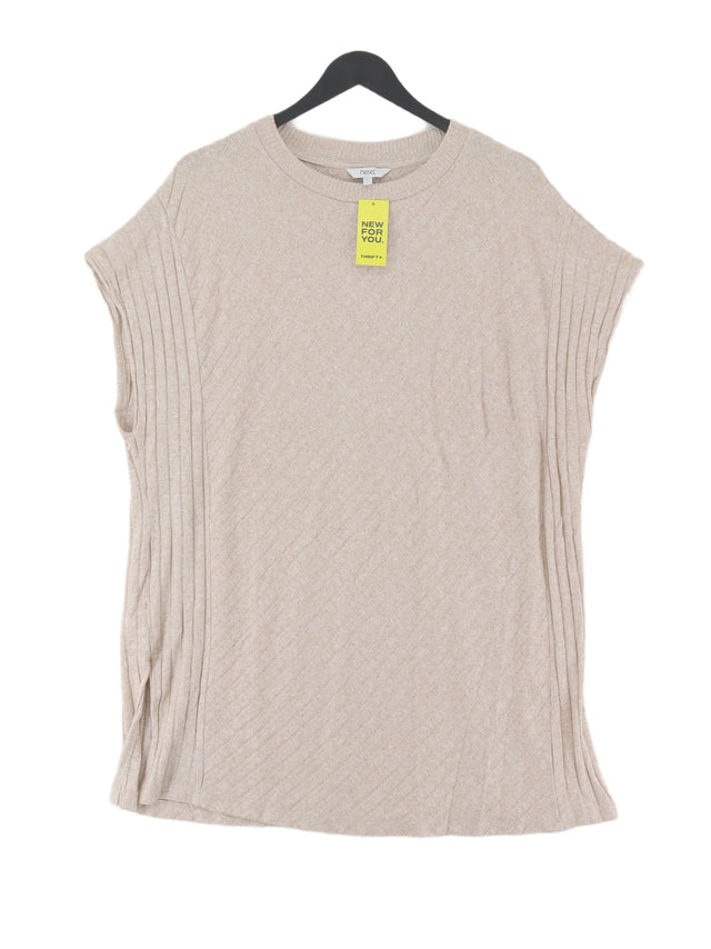 Next Women's Jumper L Tan Viscose with Elastane, Polyester