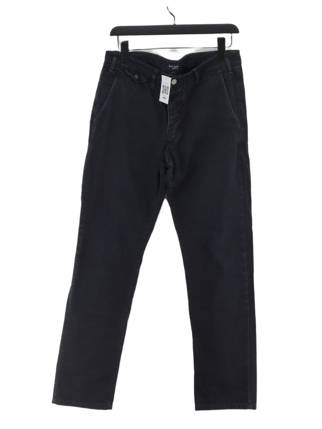 Paul Smith Women's Trousers W 32 in Blue 100% Cotton