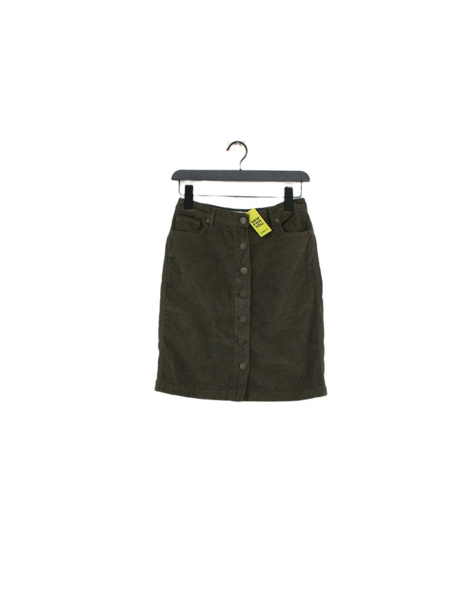 FatFace Women's Midi Skirt UK 8 Green Cotton with Elastane