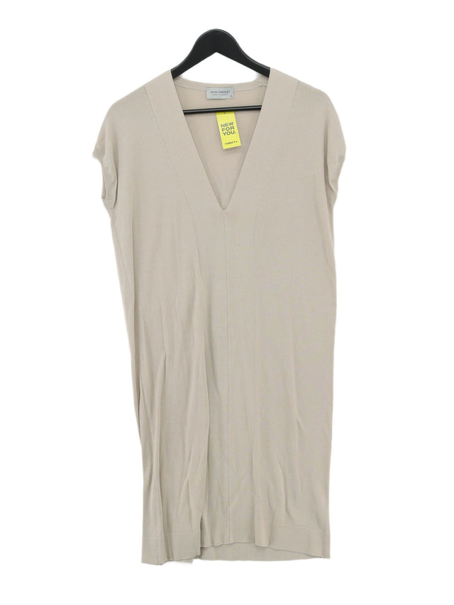 John Smedley Women's Midi Dress XS Cream Viscose with Cotton