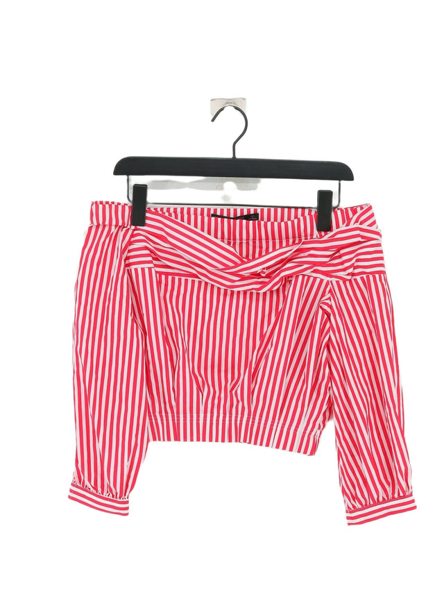 Zara Women's Top XS Red Polyester with Cotton