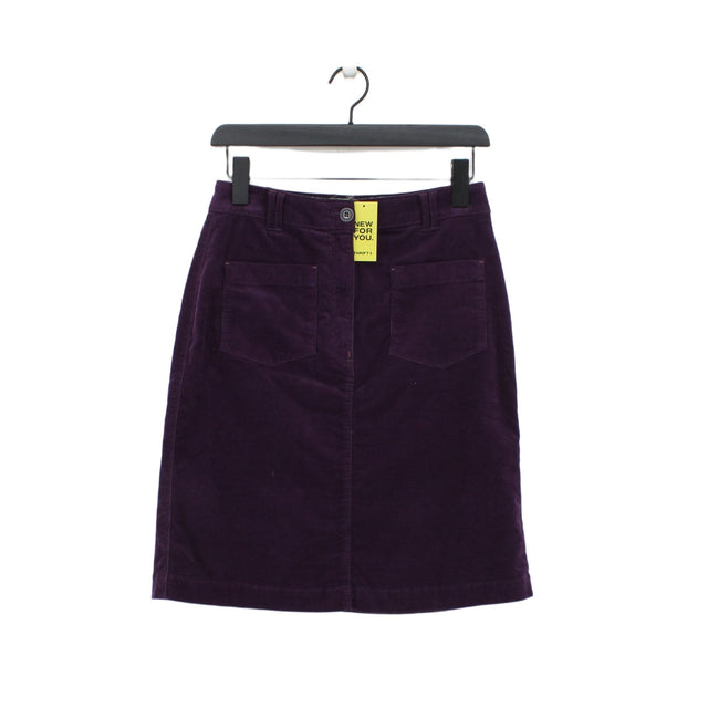White Stuff Women's Midi Skirt UK 8 Purple Cotton with Elastane