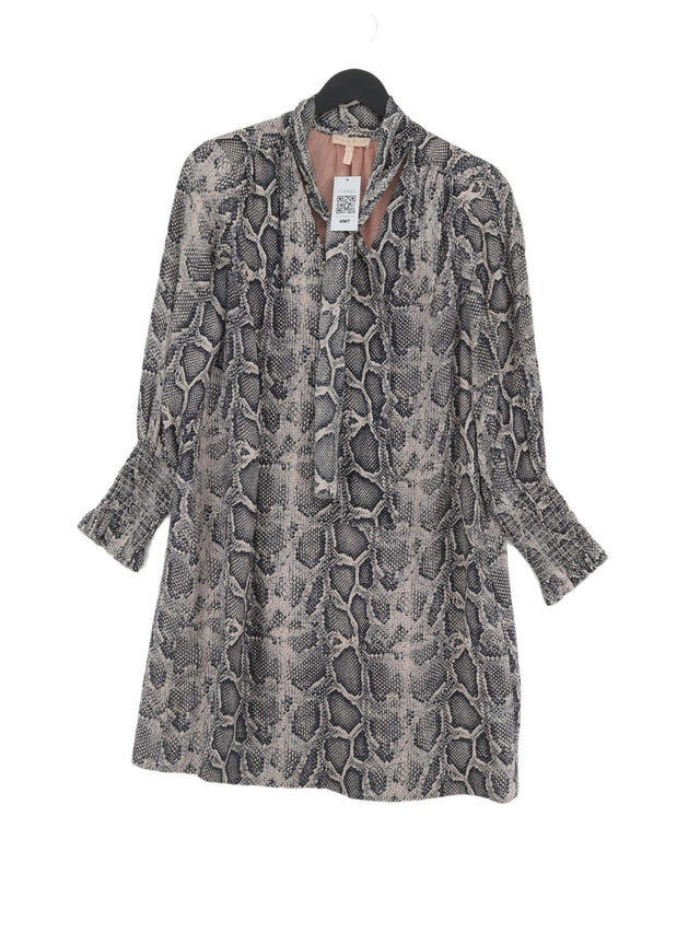 Rebecca Taylor Women's Midi Dress L Brown Silk with Polyester