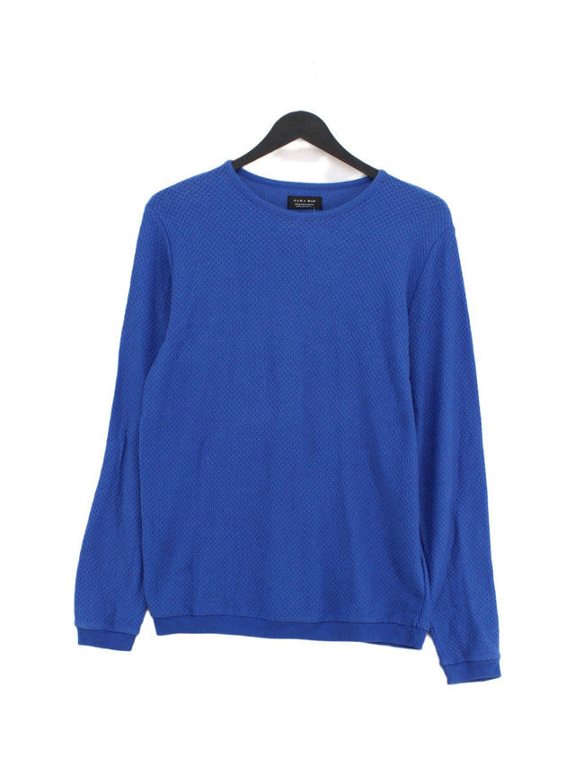 Zara Men's Jumper M Blue 100% Polyester