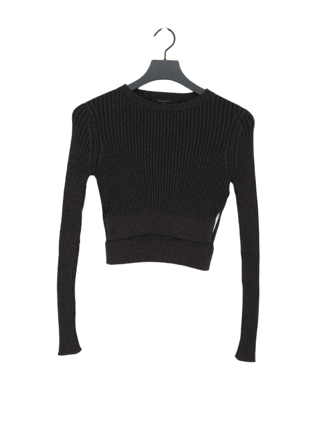 AllSaints Women's Jumper S Black Viscose with Other, Polyester