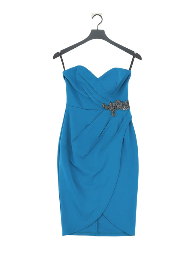 Little Mistress Women's Midi Dress UK 8 Blue Polyester with Elastane