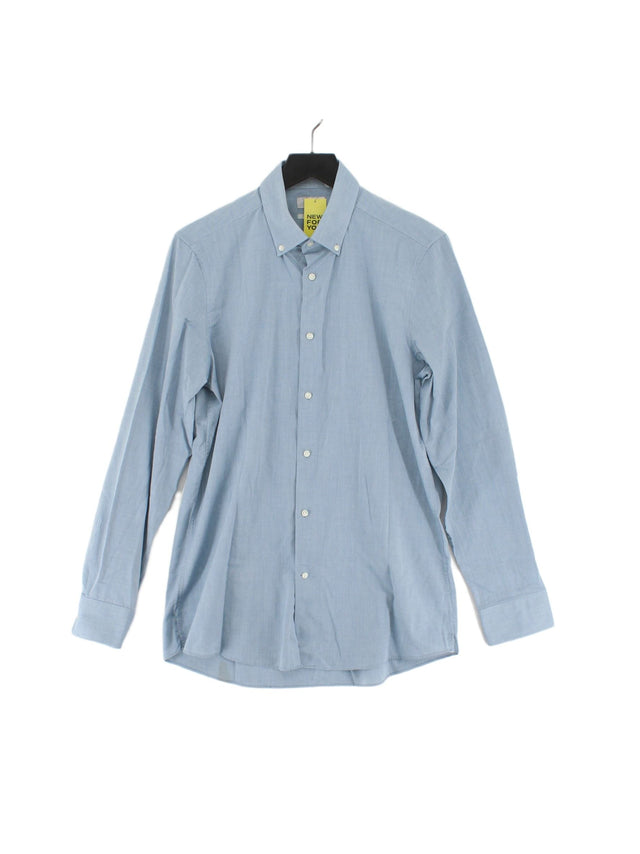 Next Men's Shirt Collar: 16 in Blue Polyester with Cotton