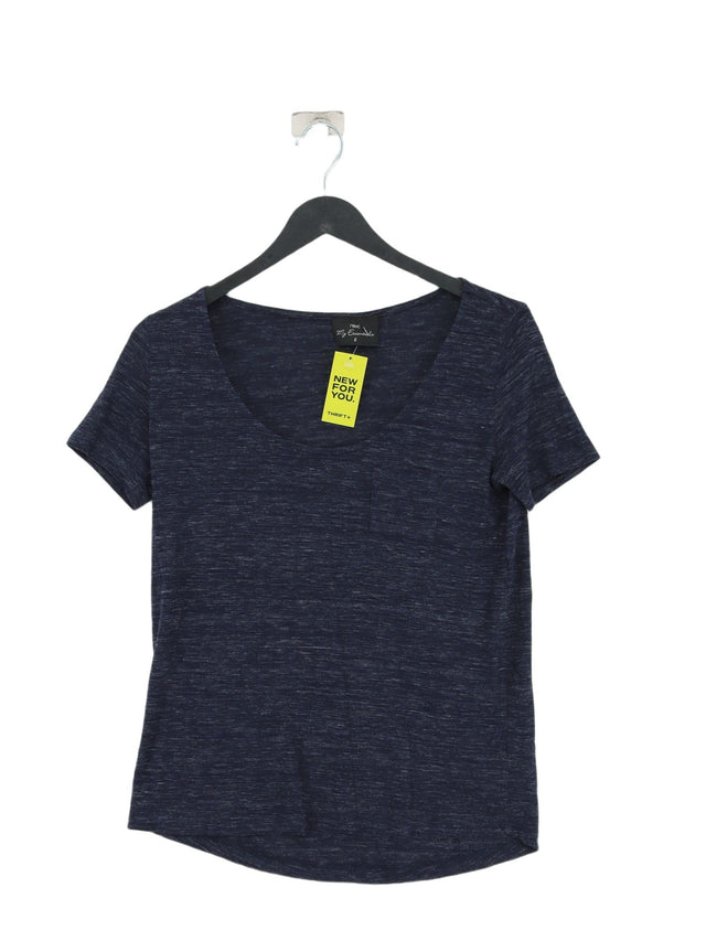 Next Women's T-Shirt UK 6 Blue Viscose with Polyester