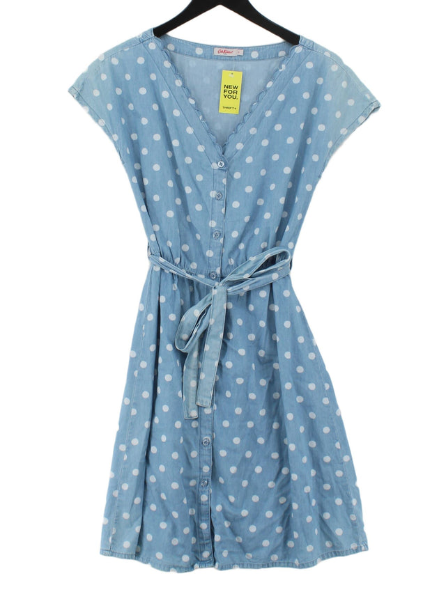 Cath Kidston Women's Midi Dress UK 8 Blue 100% Cotton