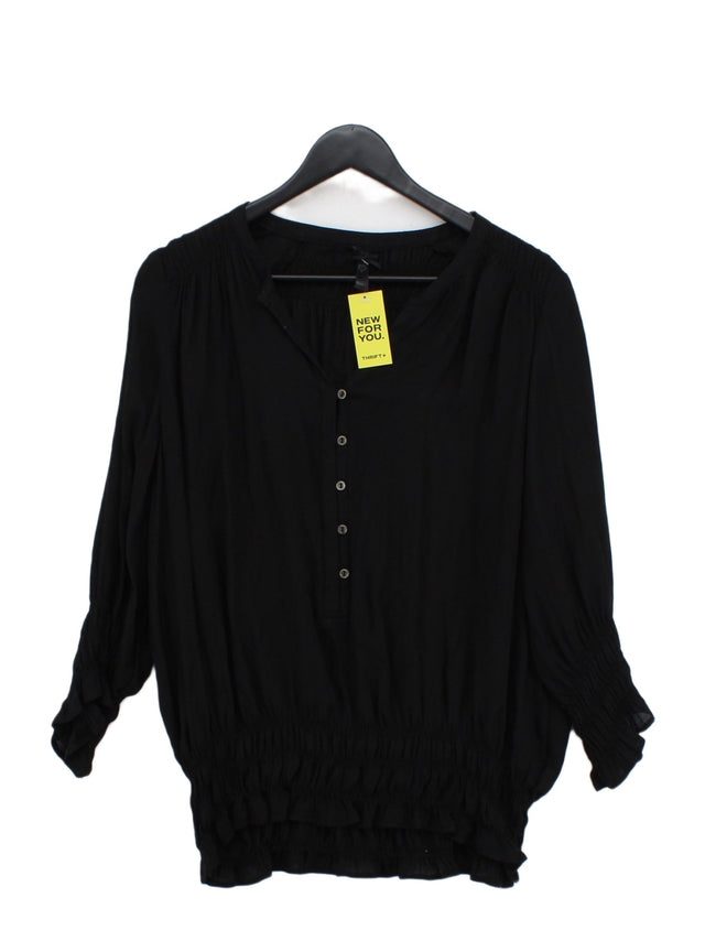 Next Women's Top UK 18 Black Viscose with Polyester