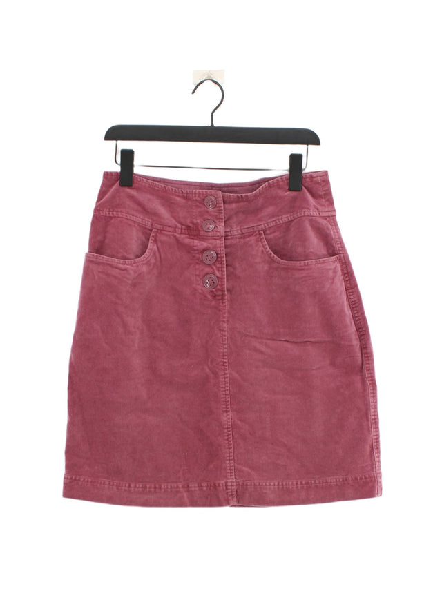 Seasalt Women's Midi Skirt UK 12 Pink Cotton with Elastane, Polyester