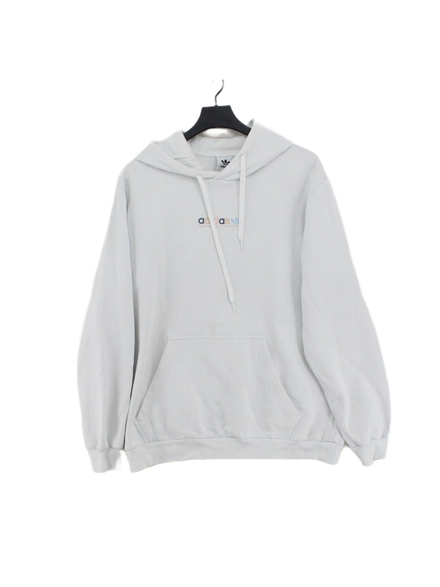 Adidas Men's Hoodie L White Cotton with Polyester