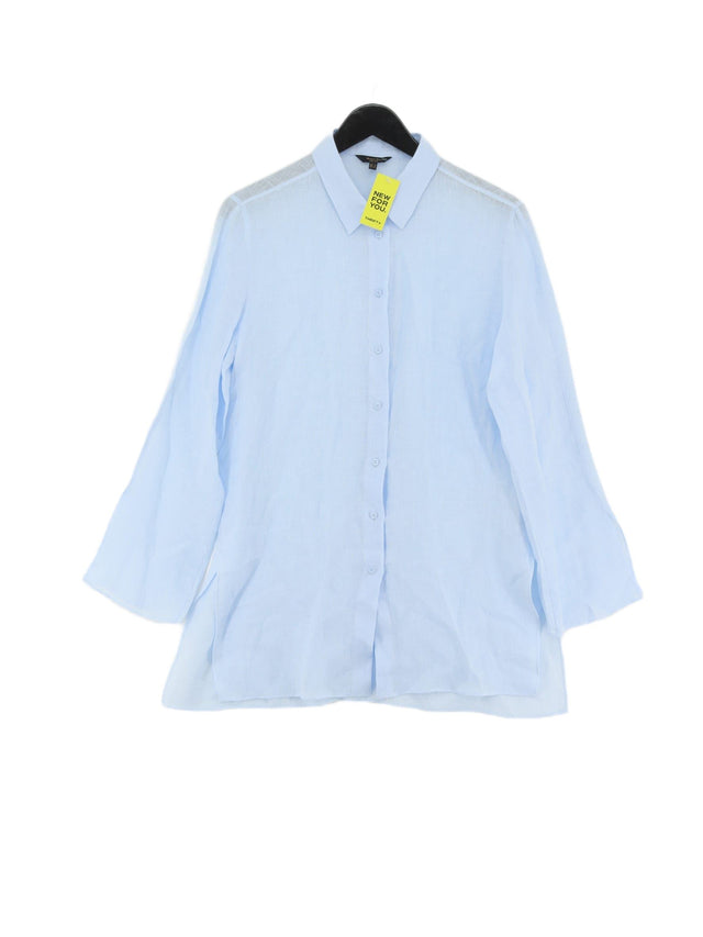 Massimo Dutti Men's Shirt S Blue 100% Linen