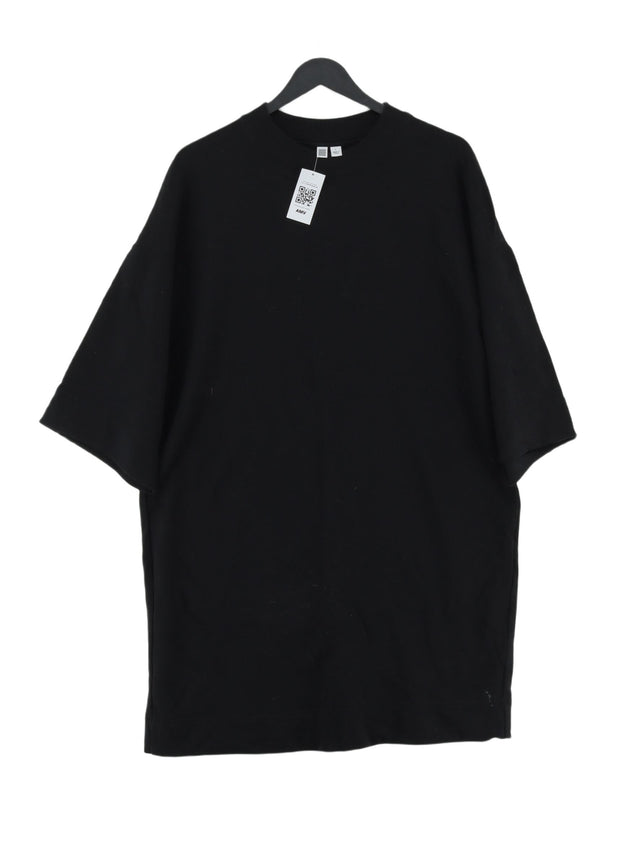 Uniqlo Women's Midi Dress L Black 100% Cotton