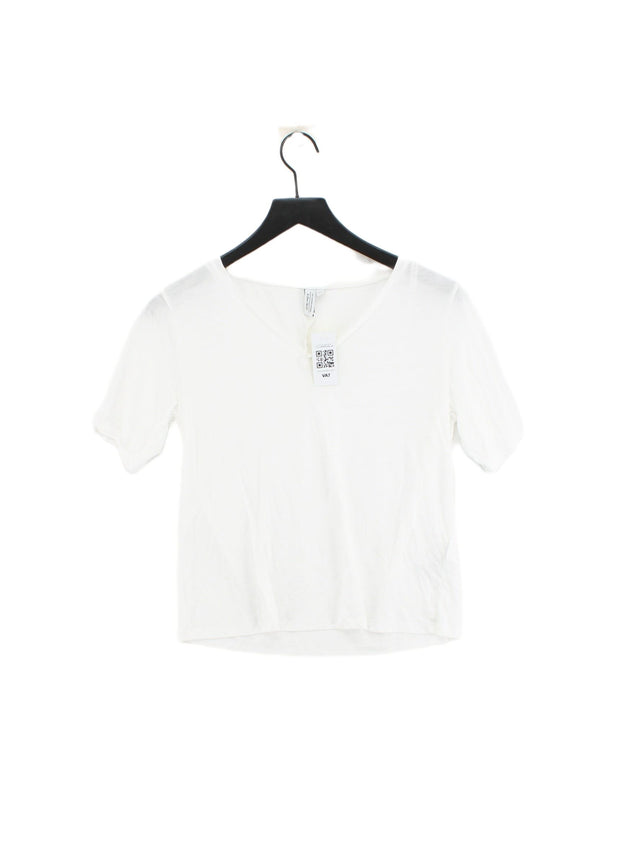 & Other Stories Women's T-Shirt S White 100% Lyocell Modal
