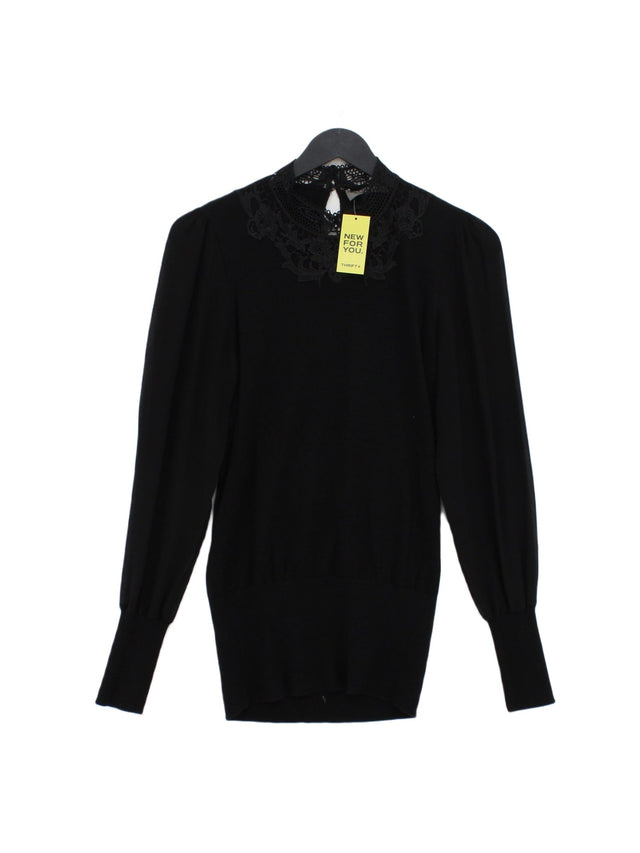 Oasis Women's Jumper S Black Cotton with Polyester, Viscose