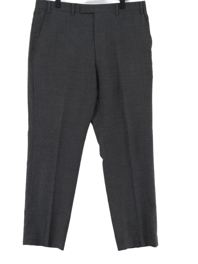 John Lewis Men's Suit Trousers W 36 in Grey Wool with Polyester