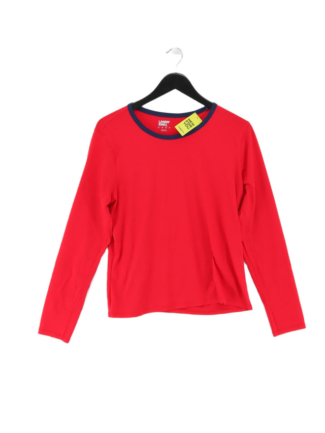 Lands End Women's T-Shirt M Red Cotton with Lyocell Modal, Spandex