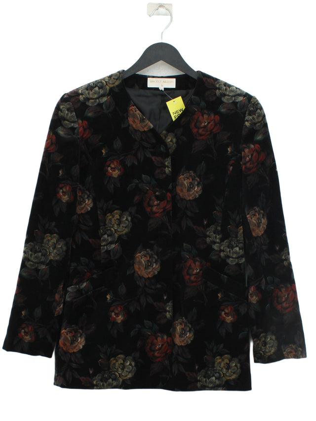 Un Jour Ailleurs Women's Blazer UK 8 Black Cotton with Lyocell Modal