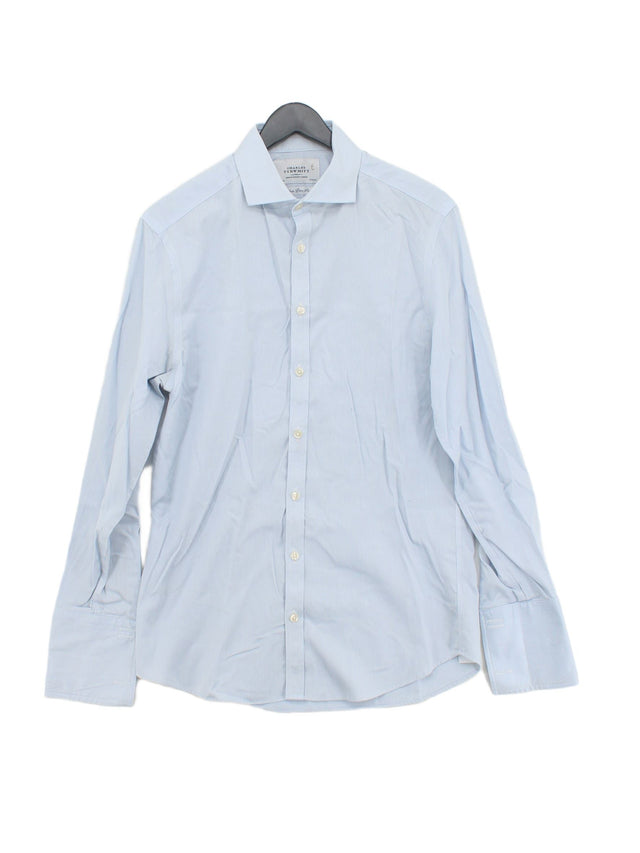 Charles Tyrwhitt Men's Shirt Collar: 15.5 in Blue 100% Other