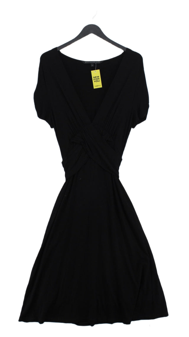 Betty Jackson Women's Midi Dress UK 12 Black Viscose with Elastane, Polyester