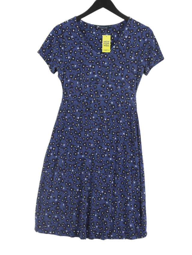 Crew Clothing Women's Midi Dress UK 10 Blue Viscose with Elastane