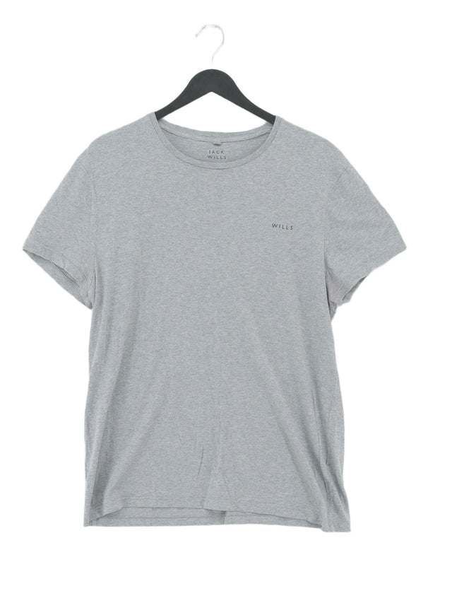 Jack Wills Men's T-Shirt M Grey 100% Cotton