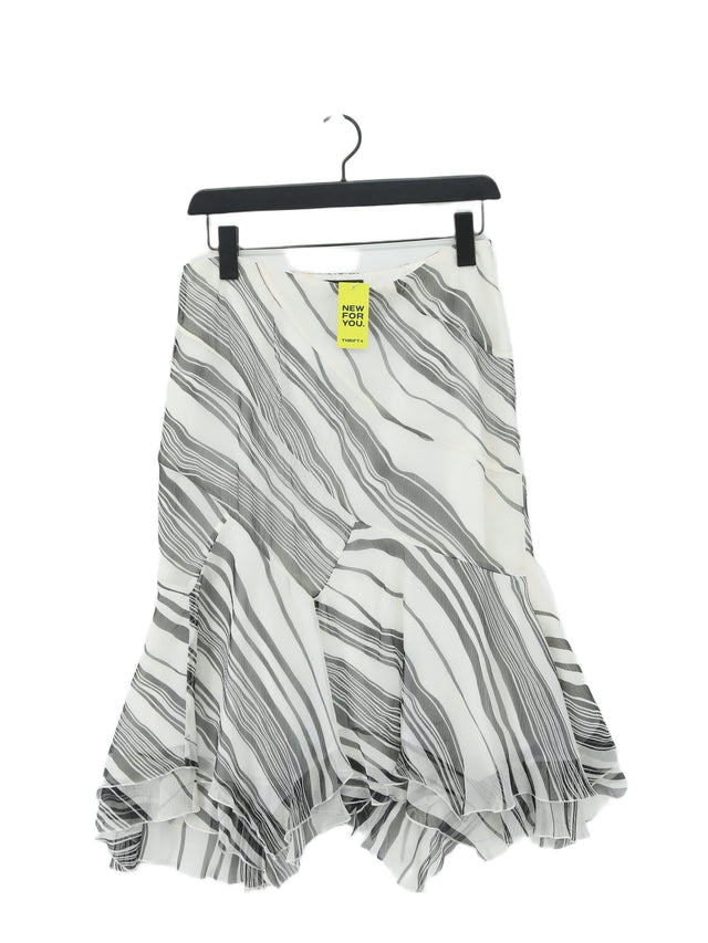 Coast Women's Midi Skirt UK 10 White 100% Silk