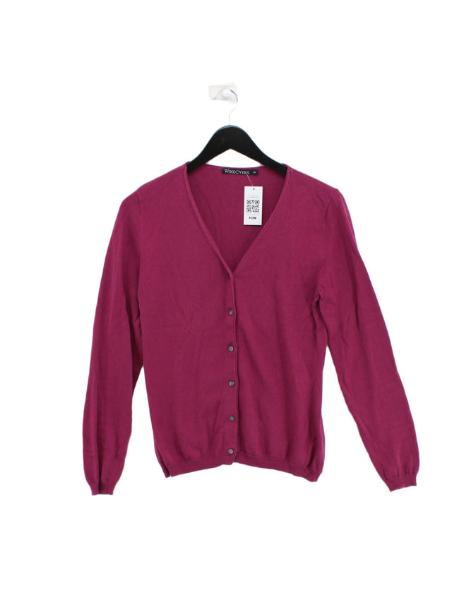 Woolovers Women's Cardigan M Purple Cotton with Silk