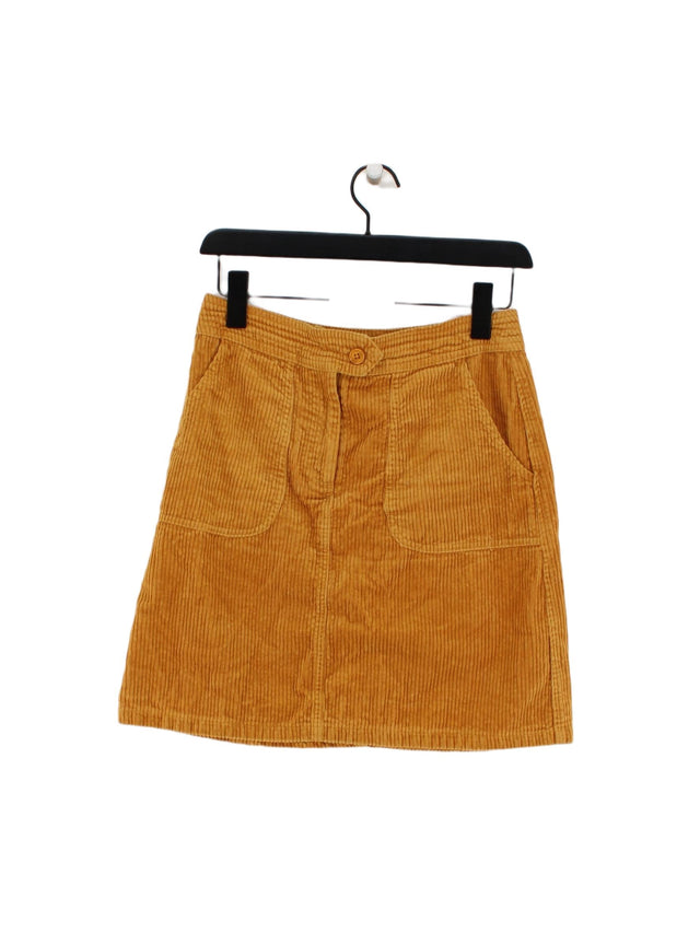 Monsoon Women's Midi Skirt UK 8 Orange 100% Cotton
