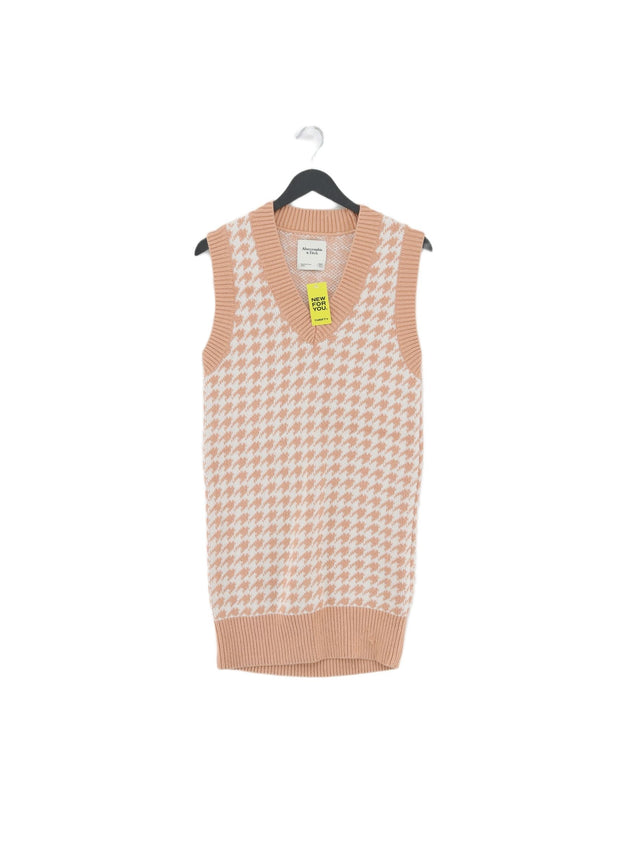 Abercrombie & Fitch Women's Midi Dress XXS Tan Cotton with Nylon, Viscose