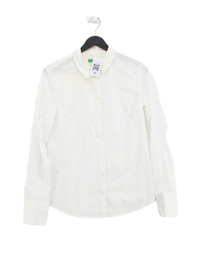 United Colors Of Benetton Women's Shirt M White Cotton with Elastane, Polyamide
