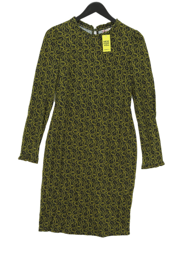 Boden Women's Midi Dress UK 10 Green Cotton with Lyocell Modal